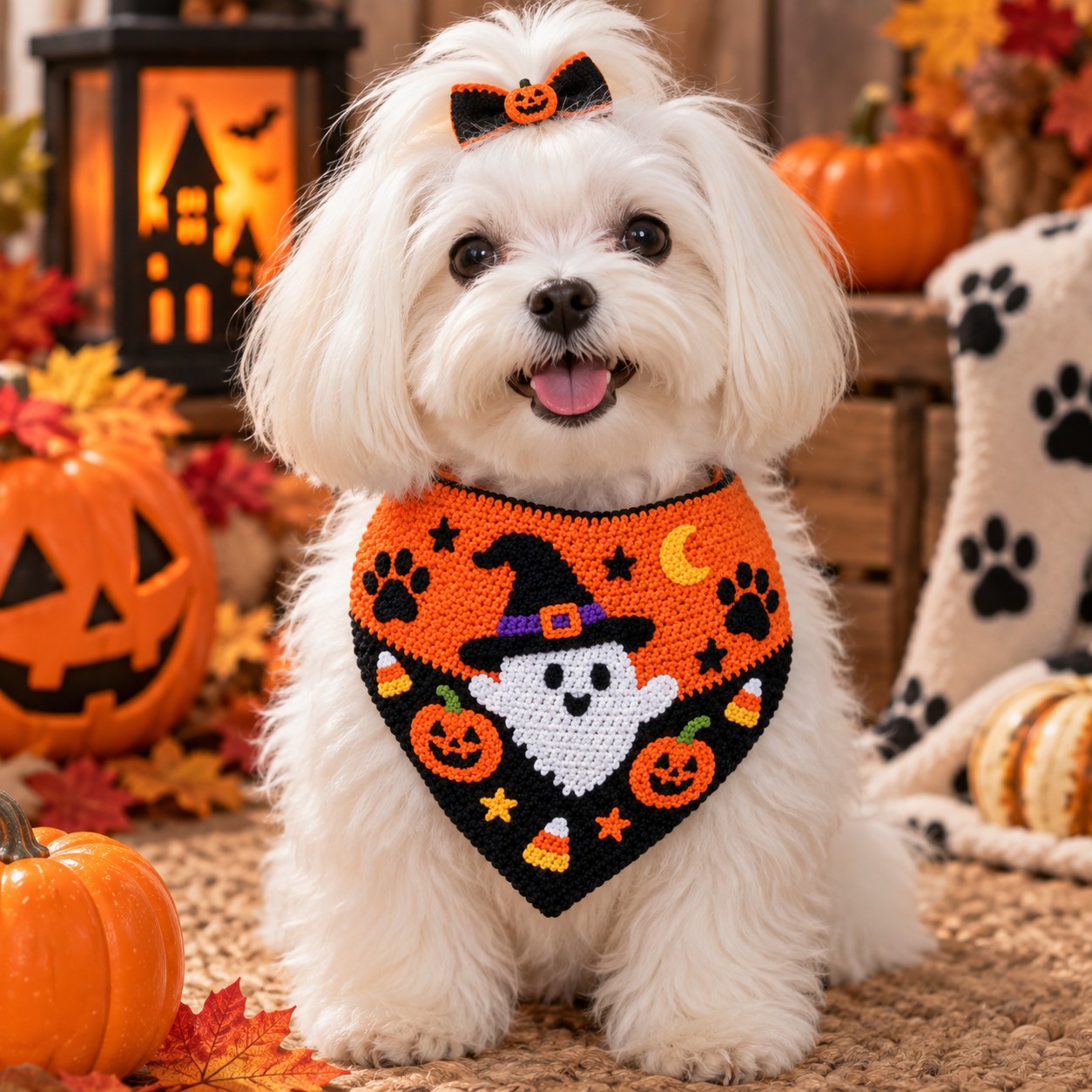 Bandana Artigianale Dolce Spooky per Cani